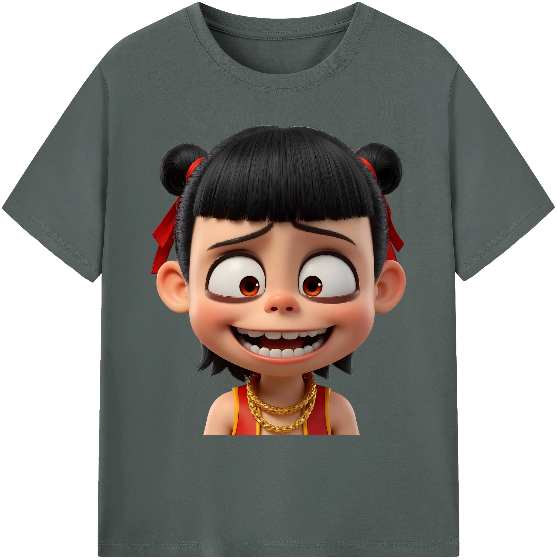 （画像用） Ne Zha 2 ナタ 魔童の大暴れ 綿100％ メンズ半袖Tシャツ｜肌触りやわらか＆通気性